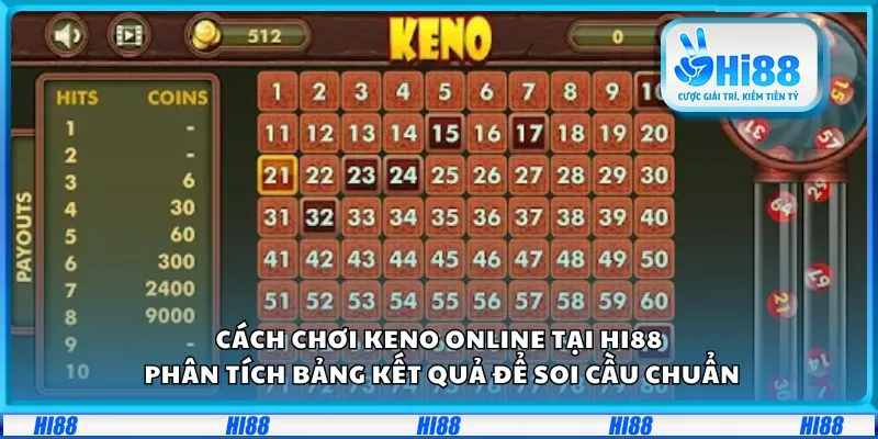 Cách chơi Keno online tại Hi88: Phân tích bảng kết quả để soi cầu chuẩn