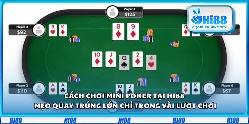 Cách chơi Mini Poker tại Hi88: Mẹo quay trúng lớn chỉ trong vài lượt chơi